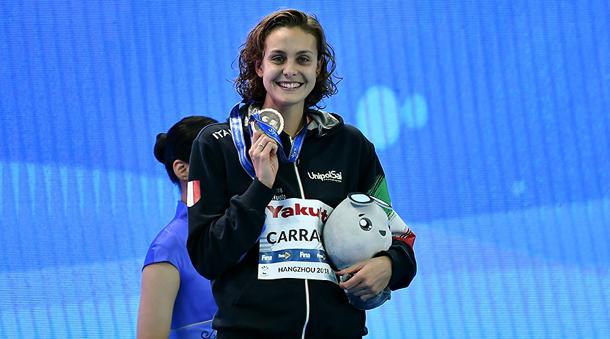 Martina Carraro il nuoto CSI sul podio Mondiale 1