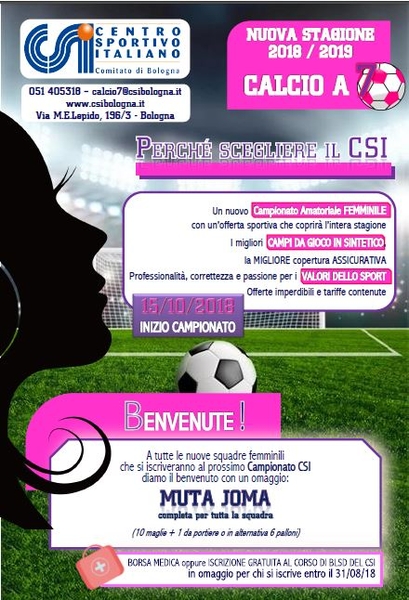 Nuova stagione 20182019 tutte le PROMOZIONI ca7 femm