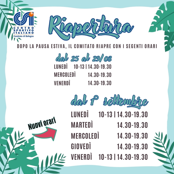 riapertura agosto 2025