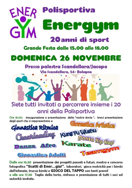 Polisportiva Energym 20 anni di sport insieme