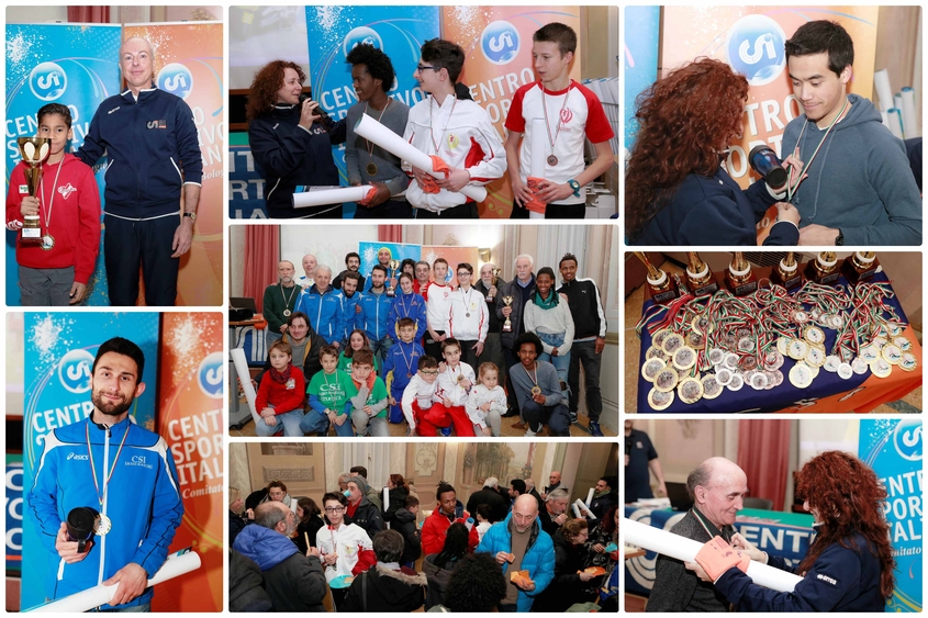 atletica leggera premiazione campioni collage