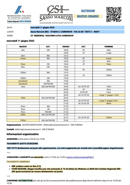 memoral carbonchi nuovi orari
