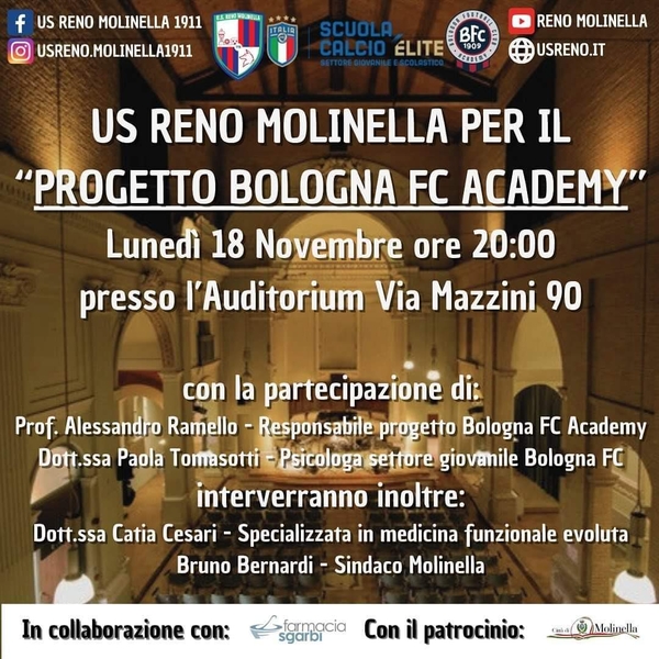Una bella iniziativa targata Us Reno Molinella 1911 e Bologna Fc 1909