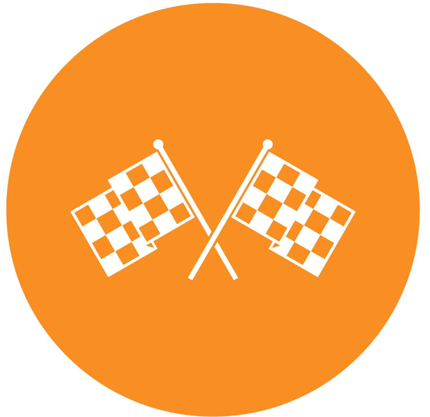 bandiera scacchi arancione