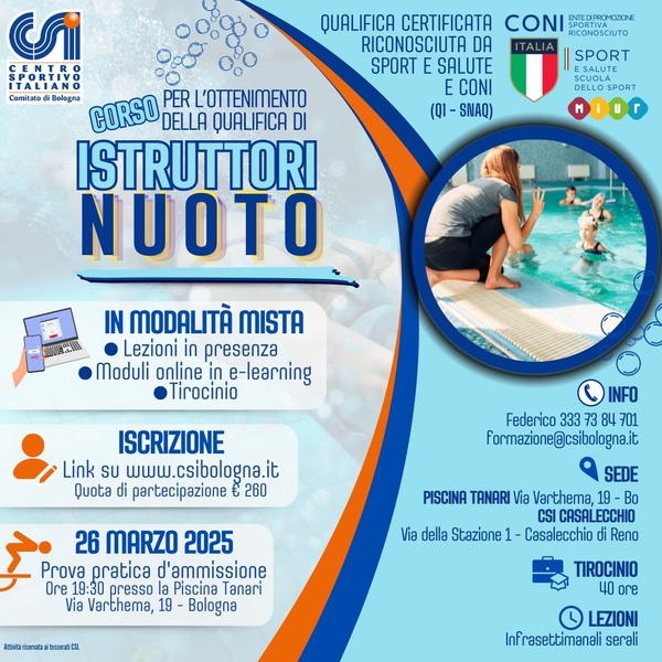 CORSO NUOTO 1 QUALIFICA marzo 2025