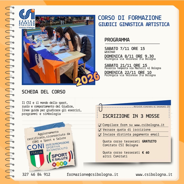 CORSO Giudice GINN. ARTISTICA NOVEMBRE 2026