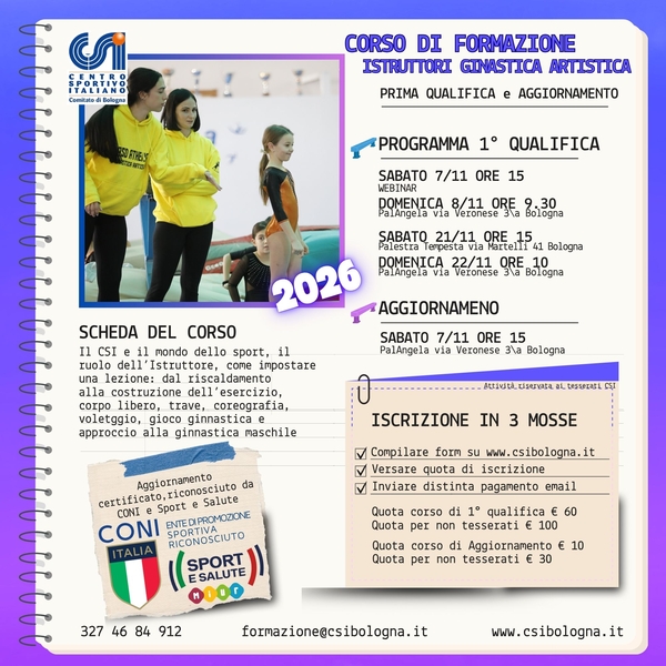 CORSO ISTRUTT GINN. ARTISTICA NOVEMBRE 2026