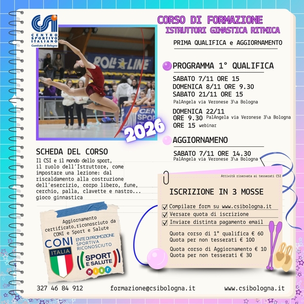 CORSO ISTRUTT GINN. RITMICA NOVEMBRE 2026