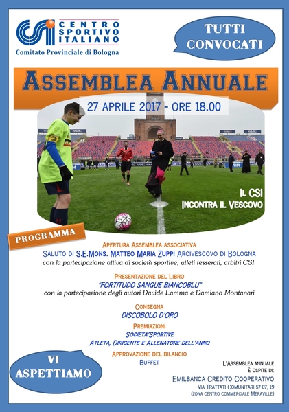 Assemblea Provinciale CSI Bologna Invito 2017