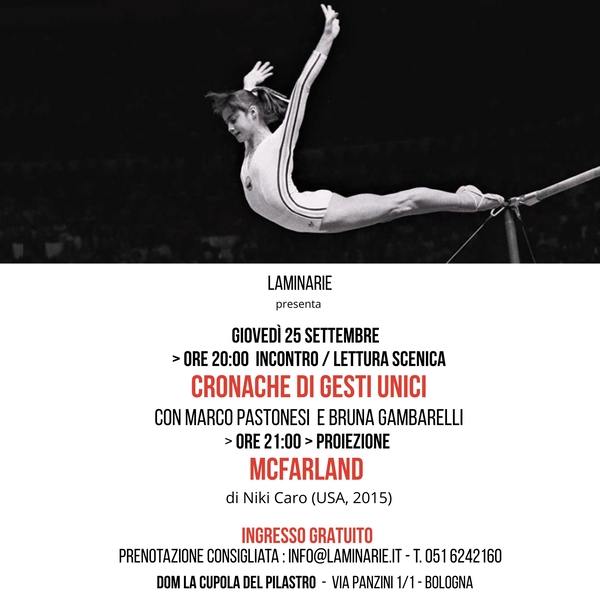 LAMINARIE GINNASIO CRONACHE DI GESTI UNICI INCONTRO PROIEZIONE 25.09.25