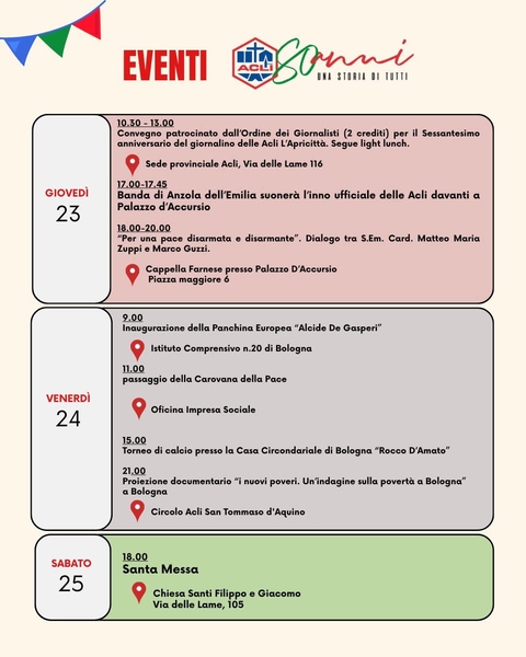 Le Acli di Bologna festeggiano 80 annitanti auguri 2