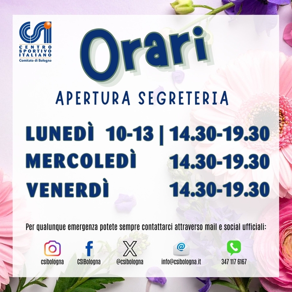 ORARIO segreteria 2026